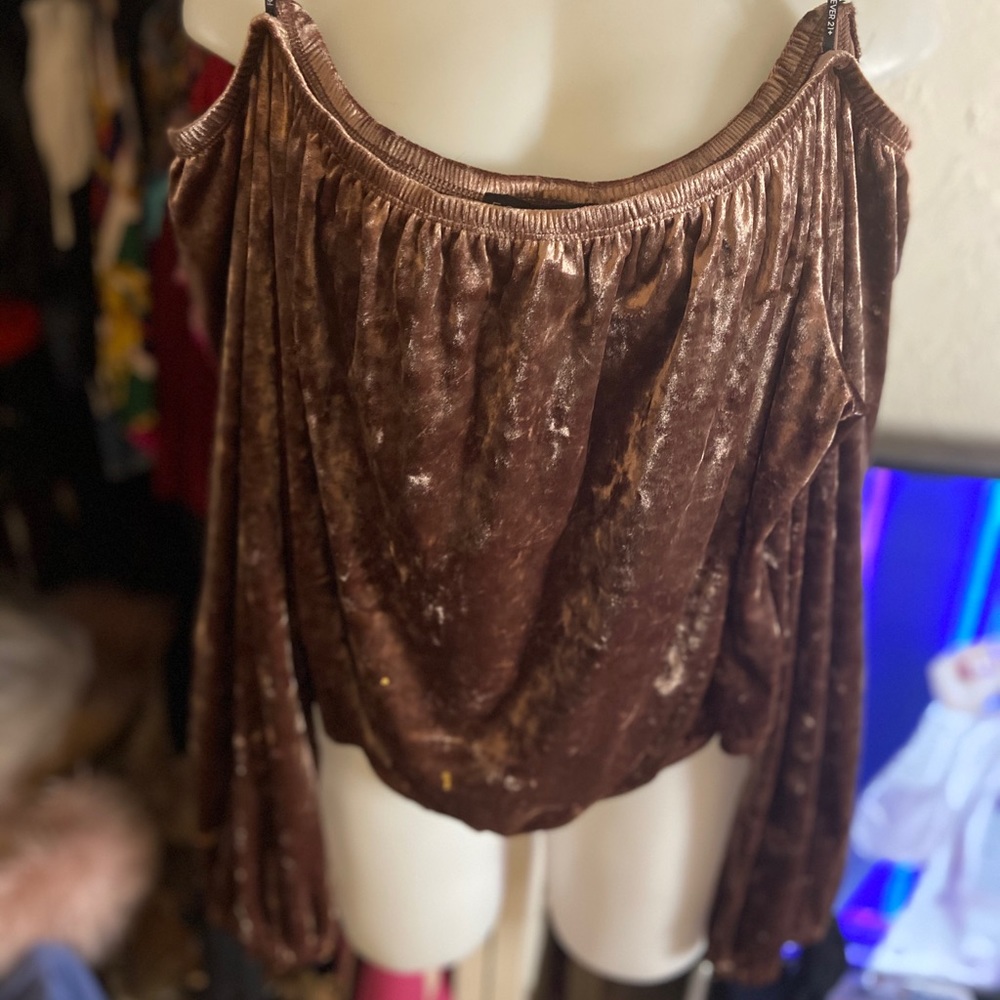 Crushed Velvet off the Shoulder Blouse